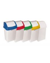 50 Litre Swing Bin White With Colour Lid
