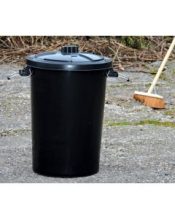 90l Black Dustbin - Large Bin & Lid - Robert Scott Hygiene
