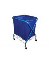 Folding Waste Cart With Blue Vinyl Bag